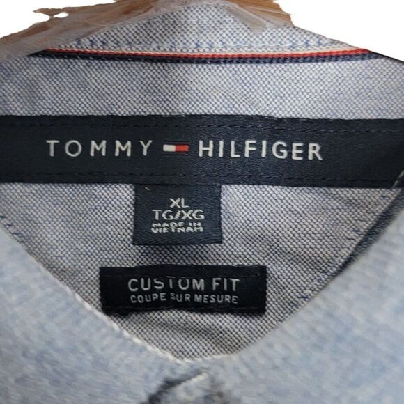 Tommy Hilfiger 2 Button Polo Shirt Men's Size XL Blue Custom Fit Short Sleeve - Picture 4 of 6